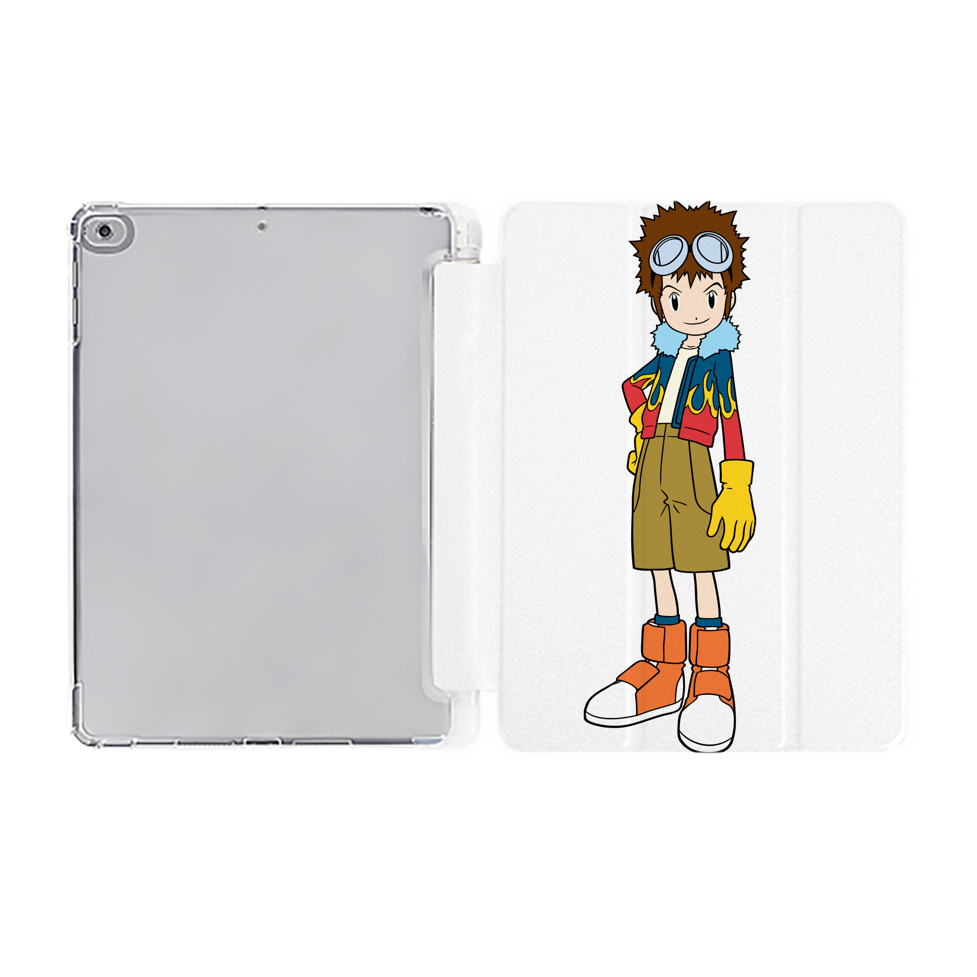 （画像用） Digimon デジタルモンスター/デジモン IPad ケース ペン収納付き 三つ折りスタンド PUレザー×シリコン 対応機種9.5/10.5/10.9インチ